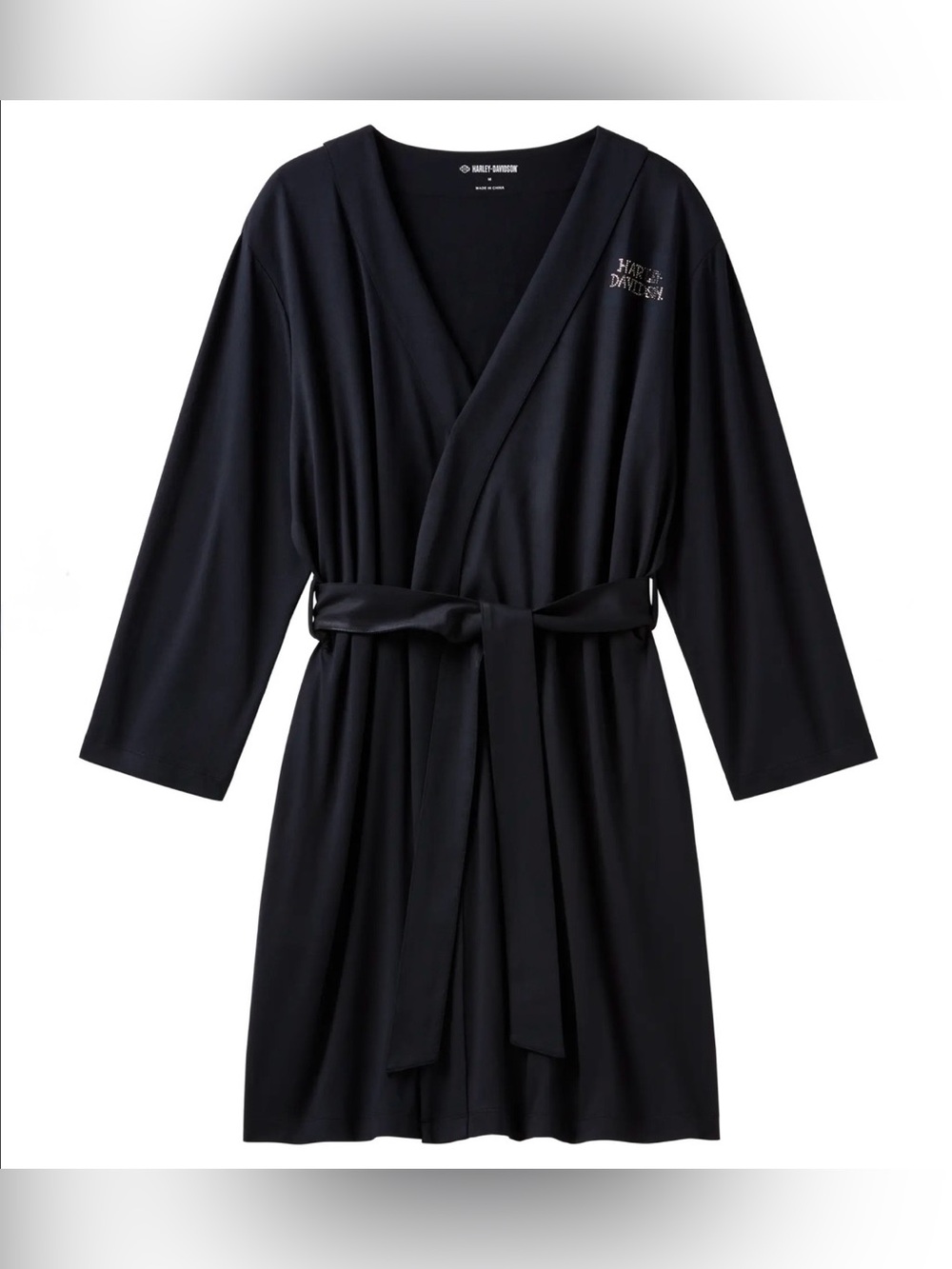Harley-Davidson Women's Willie G Skull Bling Robe Black 96321-26VW, Sizes M-XL